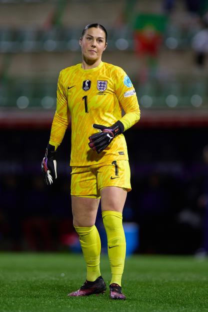 Mary Earps of England's soccer team during a match.