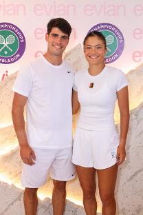 Carlos Alcaraz and Emma Raducanu at a Wimbledon event.