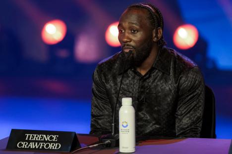 Terence Crawford at a press conference.