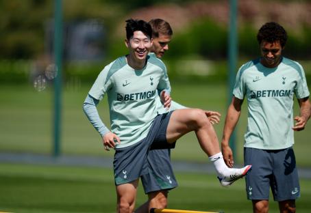 Son Heung-Min of Tottenham Hotspur during a training session.