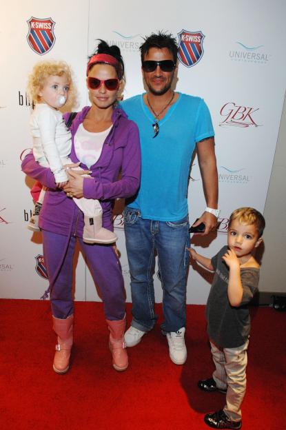 Katie Price and Peter Andre with their children.