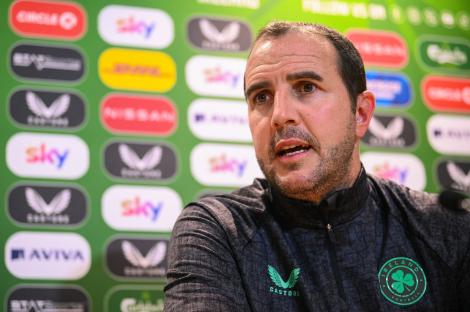 Photo of John O'Shea at a press conference.