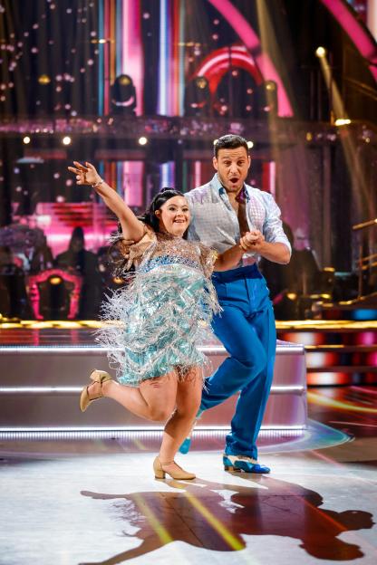Ellie Goldstein and Vito Coppola dancing on the live show of Saturday's Strictly Come Dancing show on BBC1.