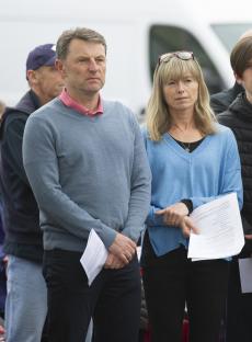 Gerry and Kate McCann at a vigil marking the 15th anniversary of their daughter's disappearance.