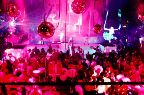 Wide shot of Manumission at Privilege nightclub in Ibiza.