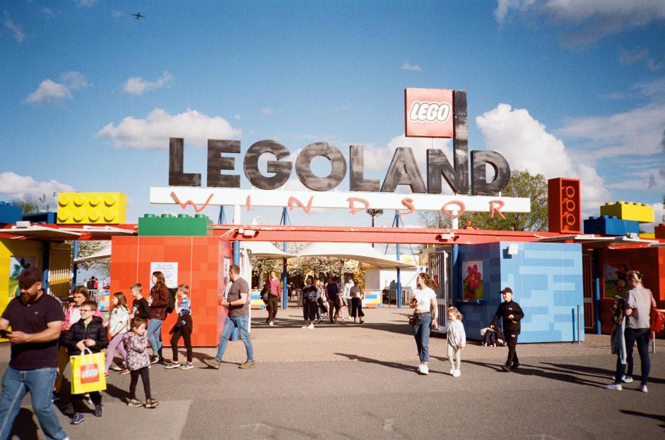 People entering Legoland Windsor Resort.