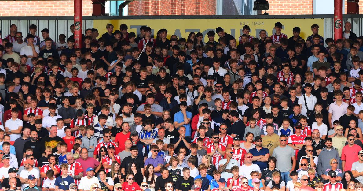 Exeter City fans at a football match.