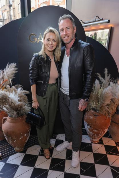 Ola and James Jordan celebrating the opening of Gaucho Covent Garden.