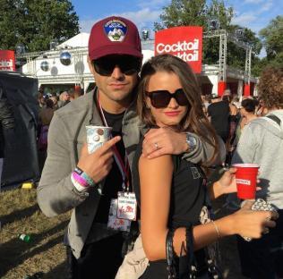 Mark Wright and his sister at V Fest.