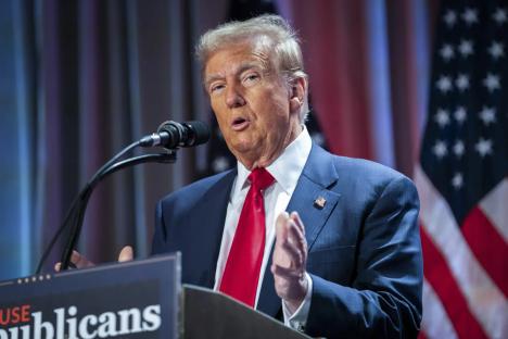 Trump defends tariff strategy, slams federal reserve at Michigan 100-day rally