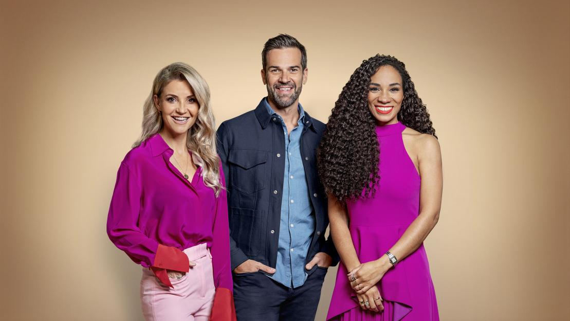 Helen Skelton, Gethin Jones, and Michelle Ackerley.