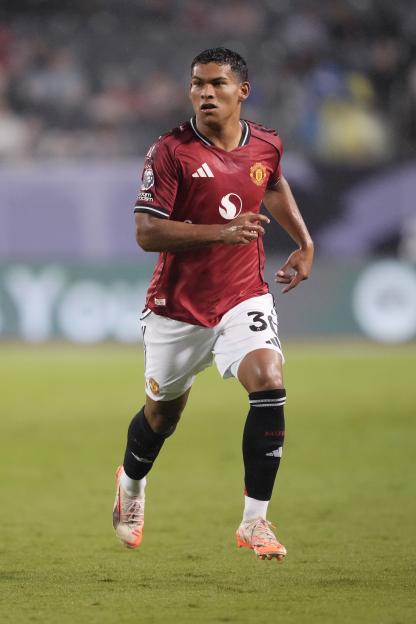 Diego Leon of Manchester United running on the field.