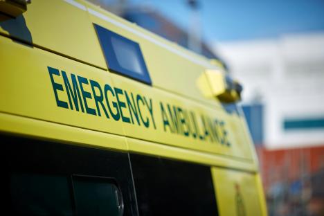 Close-up of an emergency ambulance.