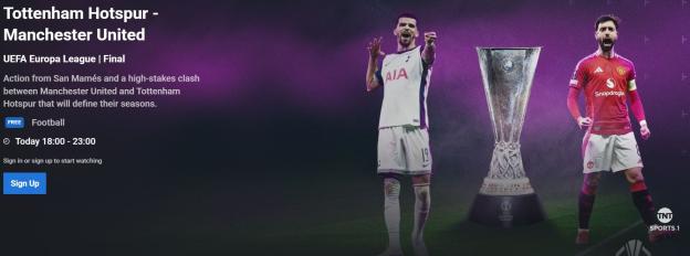 Europa League final: Tottenham Hotspur vs Manchester United.