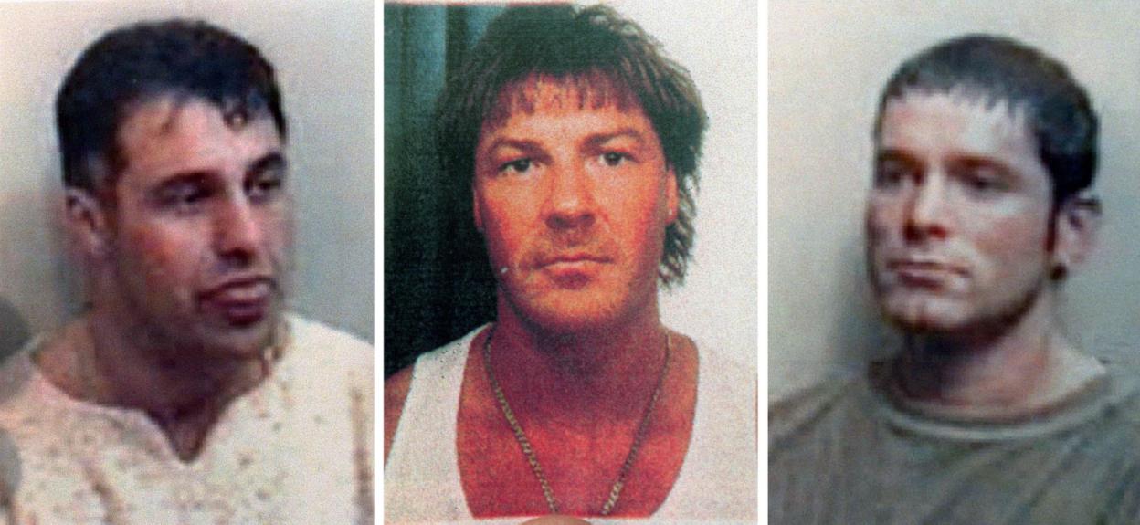 BEST QUALITY AVAILABLE Undated Essex Police handout photos of (left to right) Patrick Tate, Anthony Tucker and Craig Rolfe. Michael Steele, who was jailed for life in 1998 for the killings of Tony Tucker, Pat Tate and Craig Rolfe, can be released from prison, the Parole Board has said. The three men were found shot dead in a Range Rover in Rettendon, near Chelmsford, Essex, in 1995. Issue date: Thursday February 13, 2025. PA Photo. See PA story PRISONS Essex. Photo credit should read: PA/PA Wire