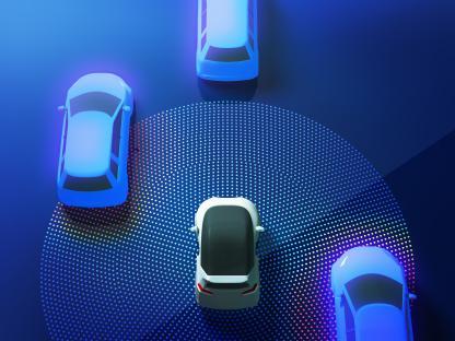 Illustration of self-driving cars.