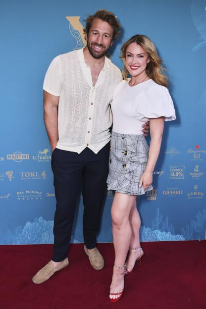 Chris Robshaw and Camilla Kerslake attend the Sexy Fish 10th Anniversary Cocktail Party.