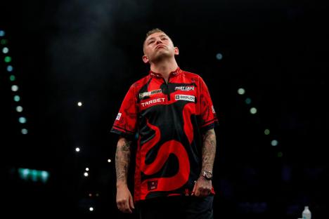 Nathan Aspinall at the BetMGM Premier League Darts.