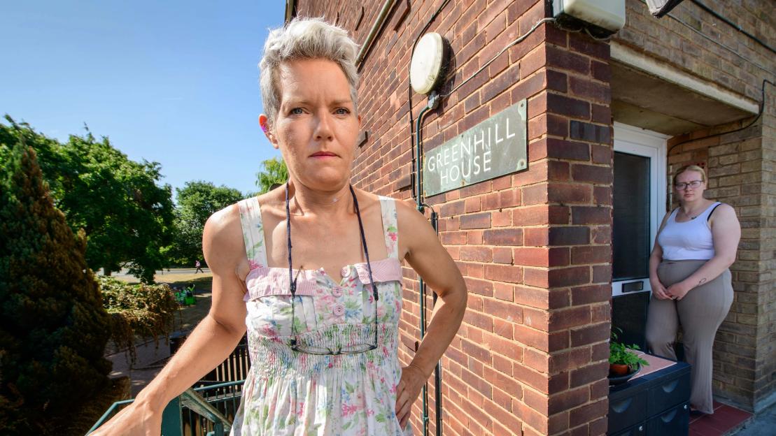Moment huge fireball engulfs housing block in ‘arson attack’ as residents sleep… before hero mum saves dozens of lives
