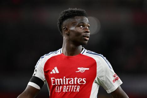 Bukayo Saka of Arsenal during a UEFA Champions League match.
