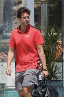 James Argent arriving at a restaurant in Marbella, Spain.