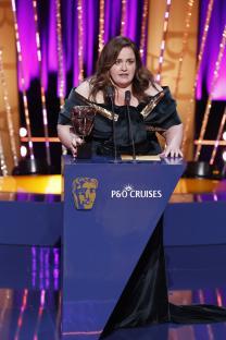 Jessica Gunning accepting a Supporting Actress award for
