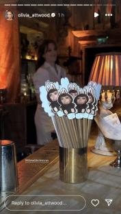 Drink stirrers with bunny-shaped Kim Kardashian faces.