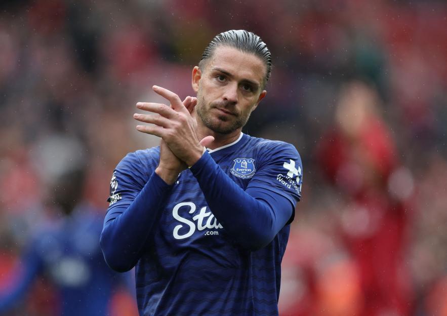 Everton's Jack Grealish looks dejected after the match.