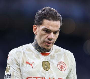 Manchester City's Ederson in a Premier League match.
