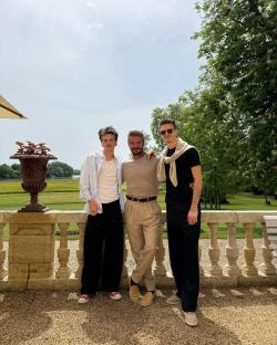 David Beckham with two of his sons.
