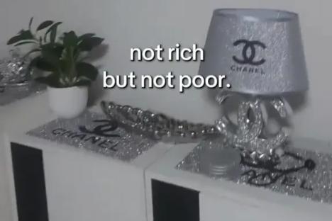 ‘It looks depressing’ people say as a woman shows off her ‘Temu house’ filled with bling décor & Chanel-themed interior