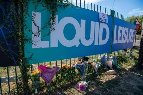 Floral tributes at Liquid Leisure Windsor following a fatality.