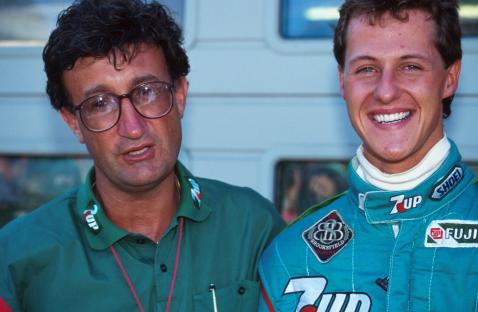 Eddie Jordan and Michael Schumacher at the Belgian Grand Prix.