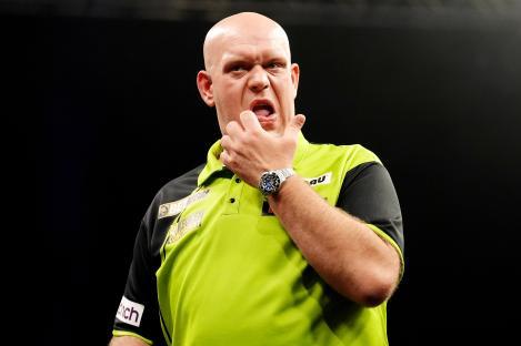 Michael van Gerwen at the BetMGM Premier League.