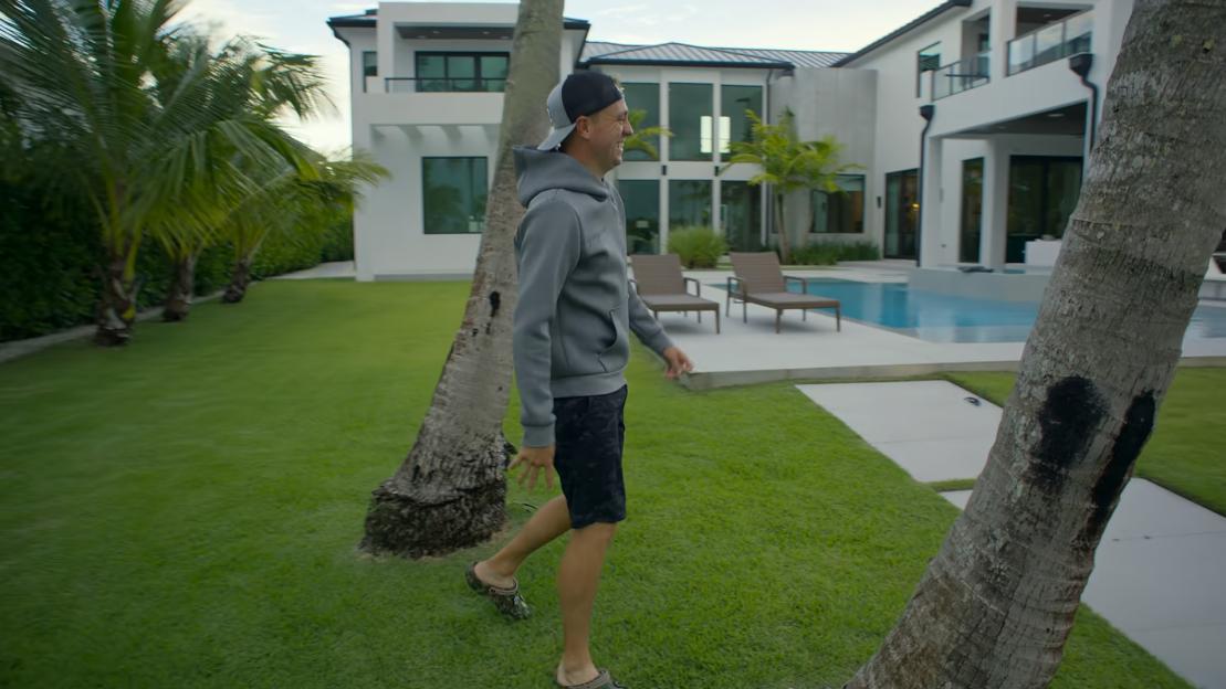 Justin Thomas outside his house.
