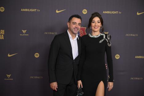 Xavi Hernandez and his wife at a gala.