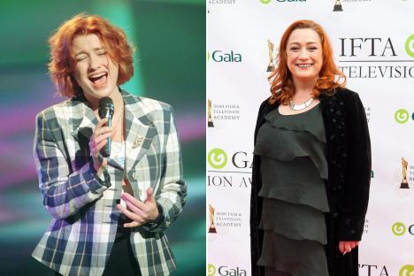 Split image showing Niamh Kavanagh at different ages.