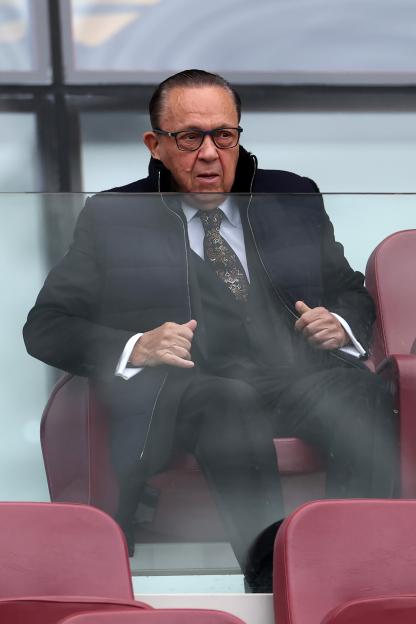 David Sullivan, Joint-Chair of West Ham United, seated at London Stadium.