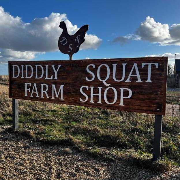 Diddly Squat Farm Shop sign.