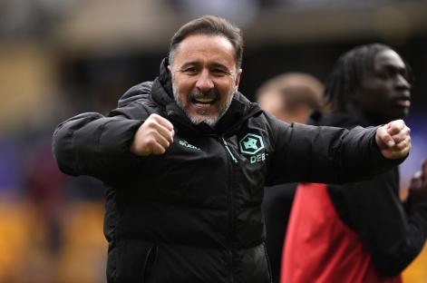 Vitor Pereira, Wolverhampton Wanderers manager, celebrating.