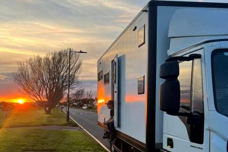 I live full-time in a lorry & have all the comforts of a home, from king size bed & 43-inch TV – it’s cheaper than rent