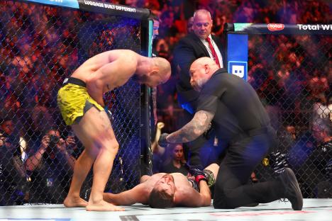 ‘Things you love’ – UFC star Jean Silva chokes Bryce Mitchell out cold at UFC 314 before bizarre barking celebration