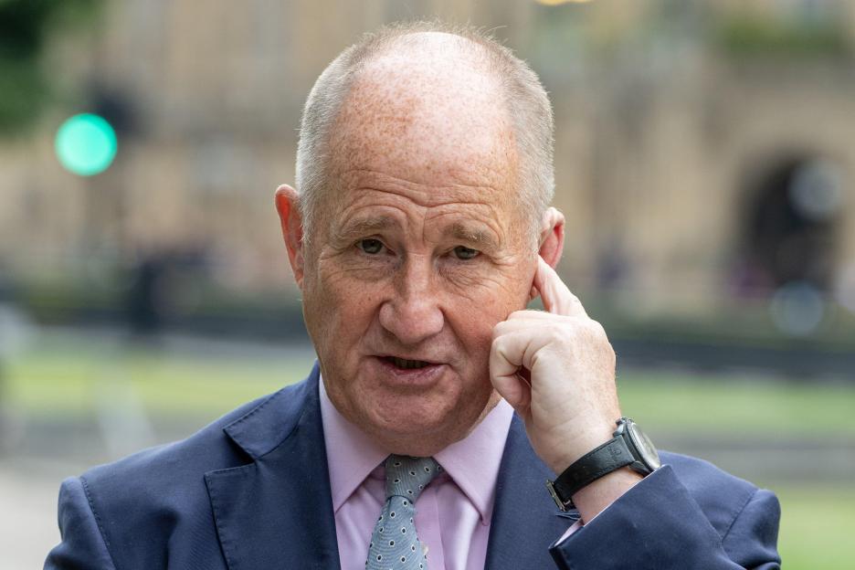 Kevin Hollinrake, Shadow Secretary for Levelling Up, Housing & Communities, being interviewed in Westminster.