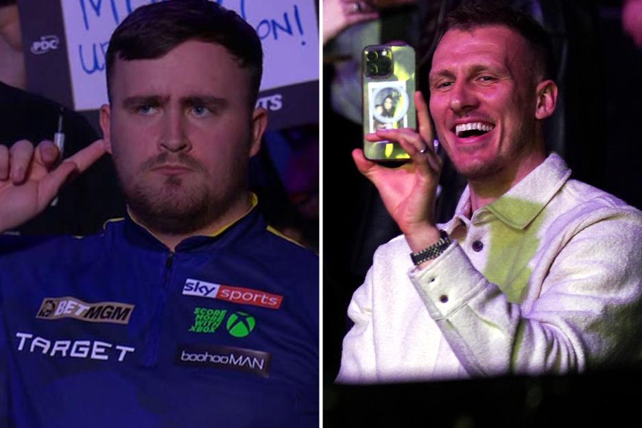 Newcastle star Dan Burn sings along to Luke Littler’s walk-on as he risks wrath of Premier League Darts star