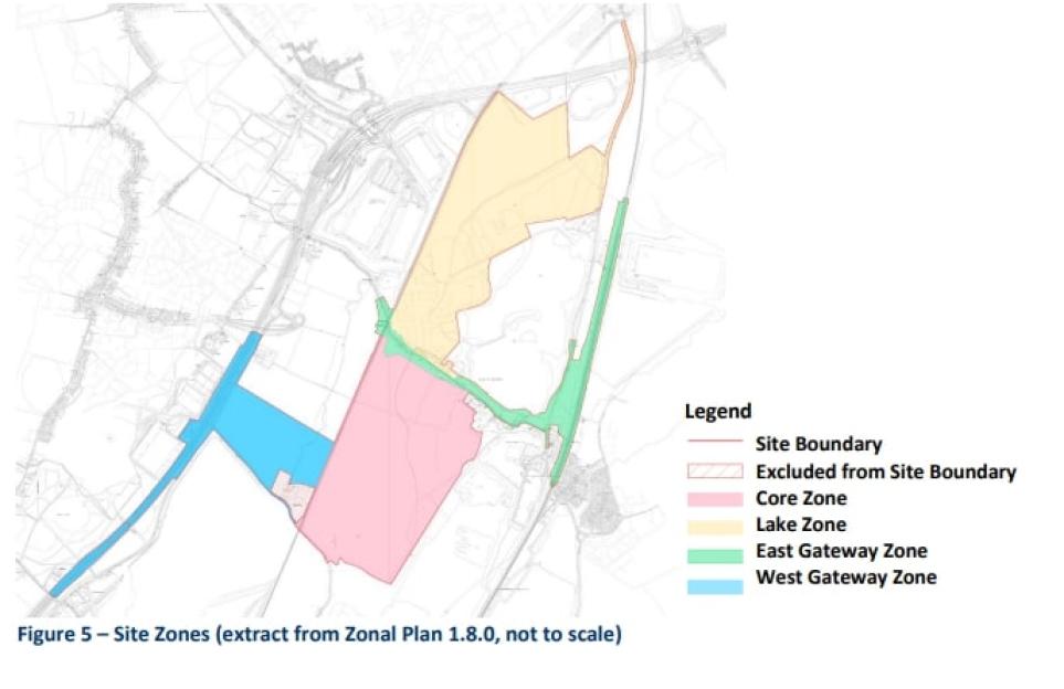 Map of proposed Universal theme park site zones.