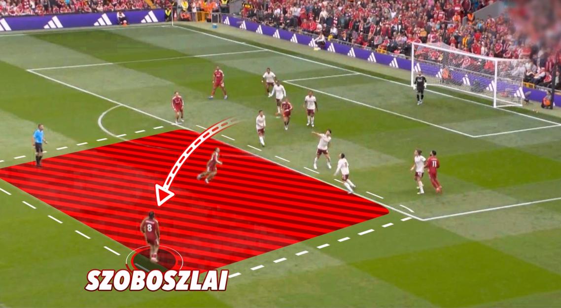 Illustration of a soccer player's shot on goal.