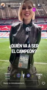 Woman at soccer stadium asks,