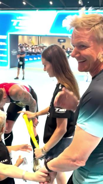 Adam Peaty, Gordon Ramsay, and Holly Ramsay at an event.