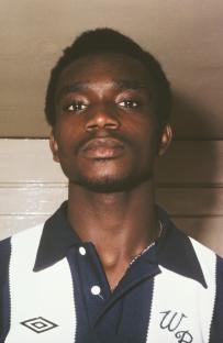 Portrait of Laurie Cunningham, a West Bromwich Albion player.
