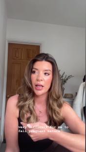 Laura Vaughn discussing her experience with pregnancy.